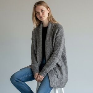 BUFFALO DAVID BITTON-OATMEAL & SPECKLED CARDIGAN -